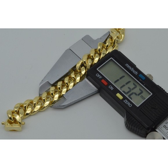 Mens 11mm 10k Real Yellow Gold Miami Cuban Curb Chain Bracelet. 8.5" 25.4gr - Picture 6 of 7